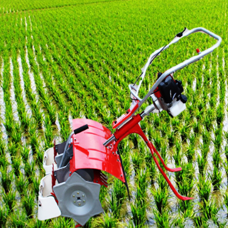 家用小型稻田除草机 迷你打草机2行水田稻田除草机 水稻锄草机