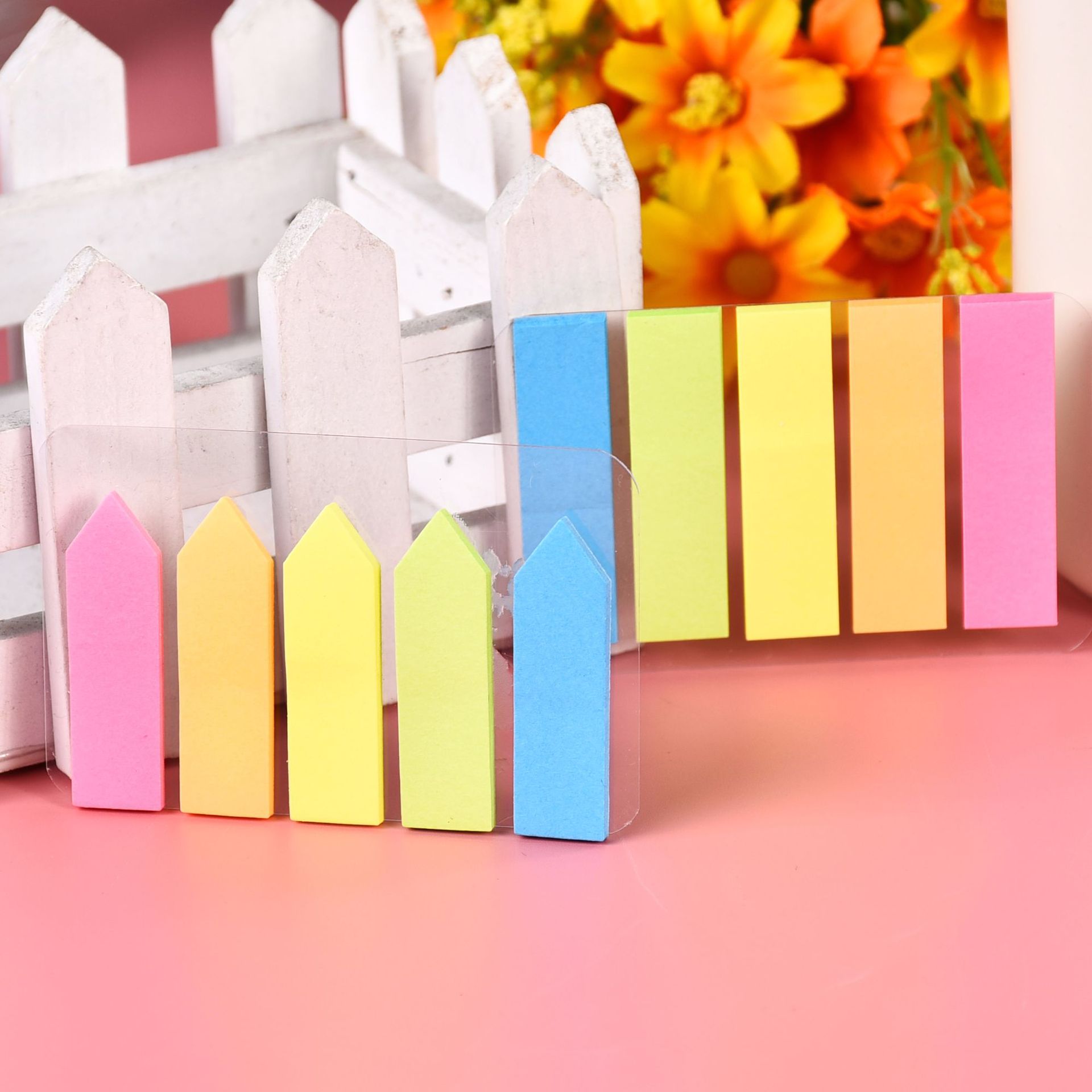 荧光便签条箭头彩色纸便利贴便签盒彩色分类便利贴定制印色便利贴