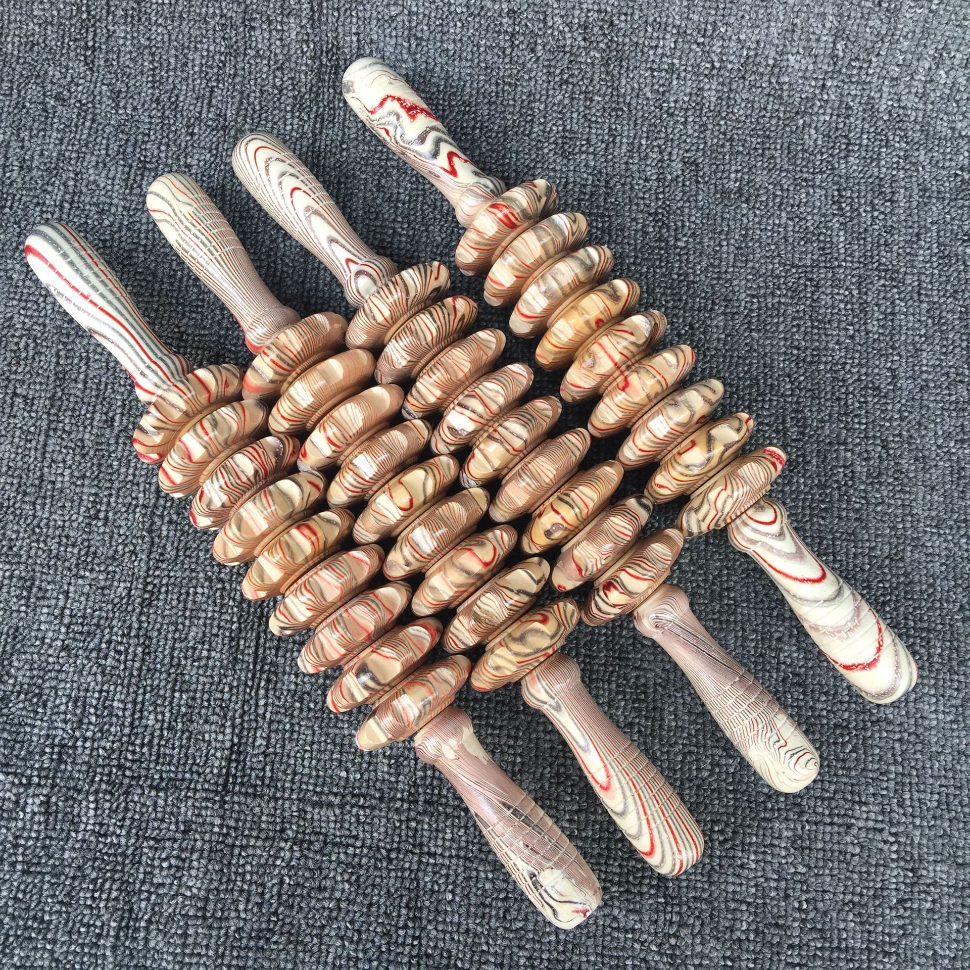 木纹九轮按摩器 木制按摩器材 滚背按摩 多元配货