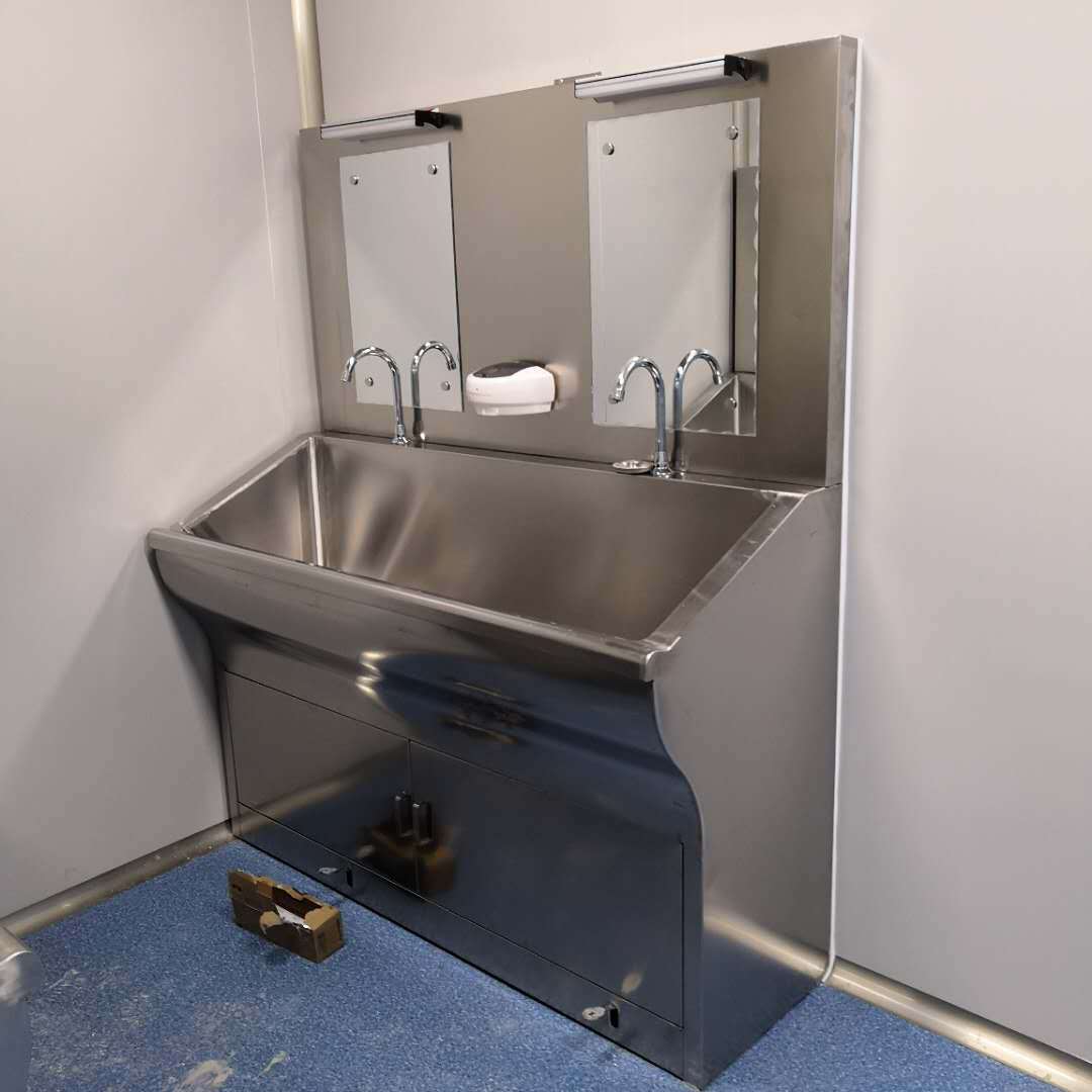 医用不锈钢洗手池304不锈钢手术洗手池刷手池感应脚踏膝碰洗手台