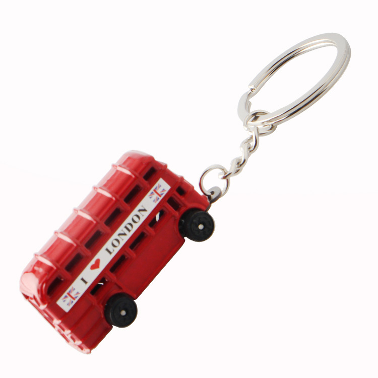 London Tourism Memorial Red Bus Post Box Telephone Booth Key Chain Keychain Accessories Key Chain Pendant
