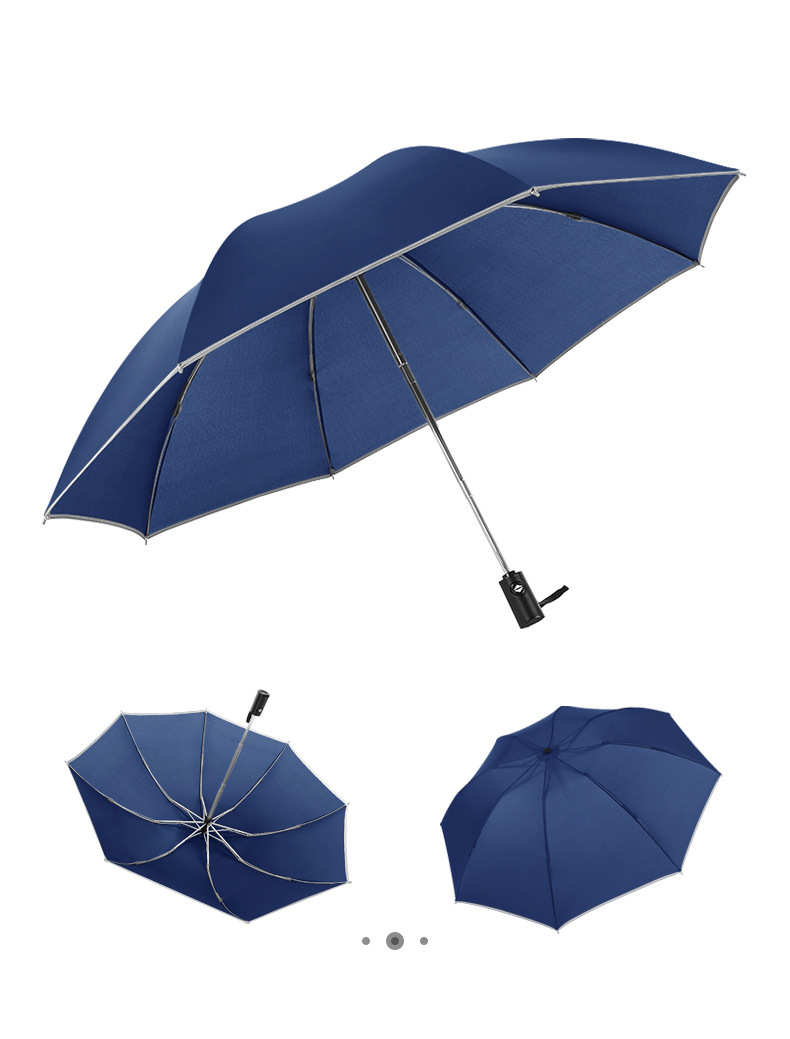 创意反光全自动三折伞反向折叠自开收汽车晴雨伞可定制logo广告伞