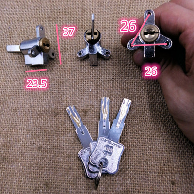 开创锁业944 偏三孔 3个螺丝孔 电子密码锁 指纹锁锁芯