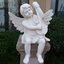 现货直销欧式小天使雕像定制  精品大理石天使人物雕塑汉白玉雕刻