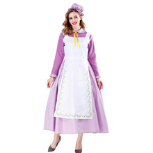 万圣节服装茶煲太太女仆装  紫色佣人装 成人紫色公主裙演出服