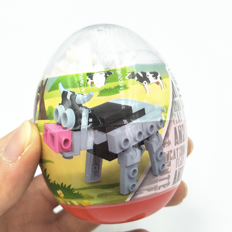 儿童玩具扭蛋积木diy动物世界拼装积木扭蛋儿童益智玩具变形蛋礼