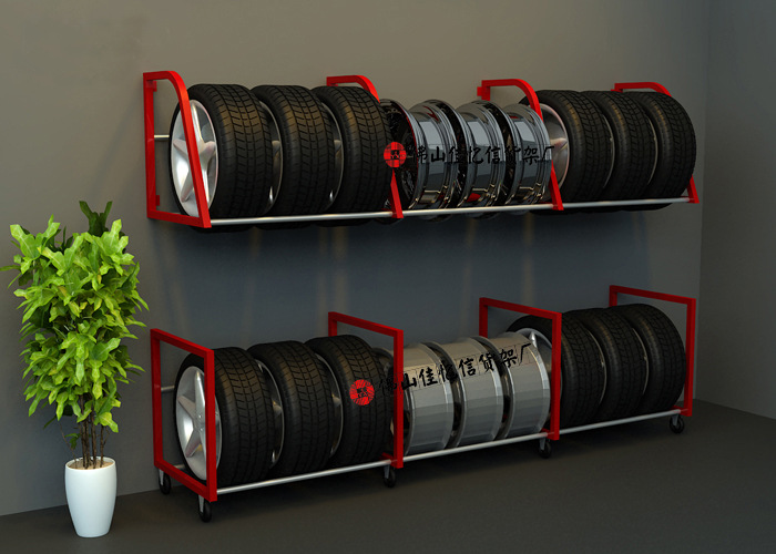 汽车轮胎展示架轮毂展示架汽车用品展示架美容店货架4s店展架