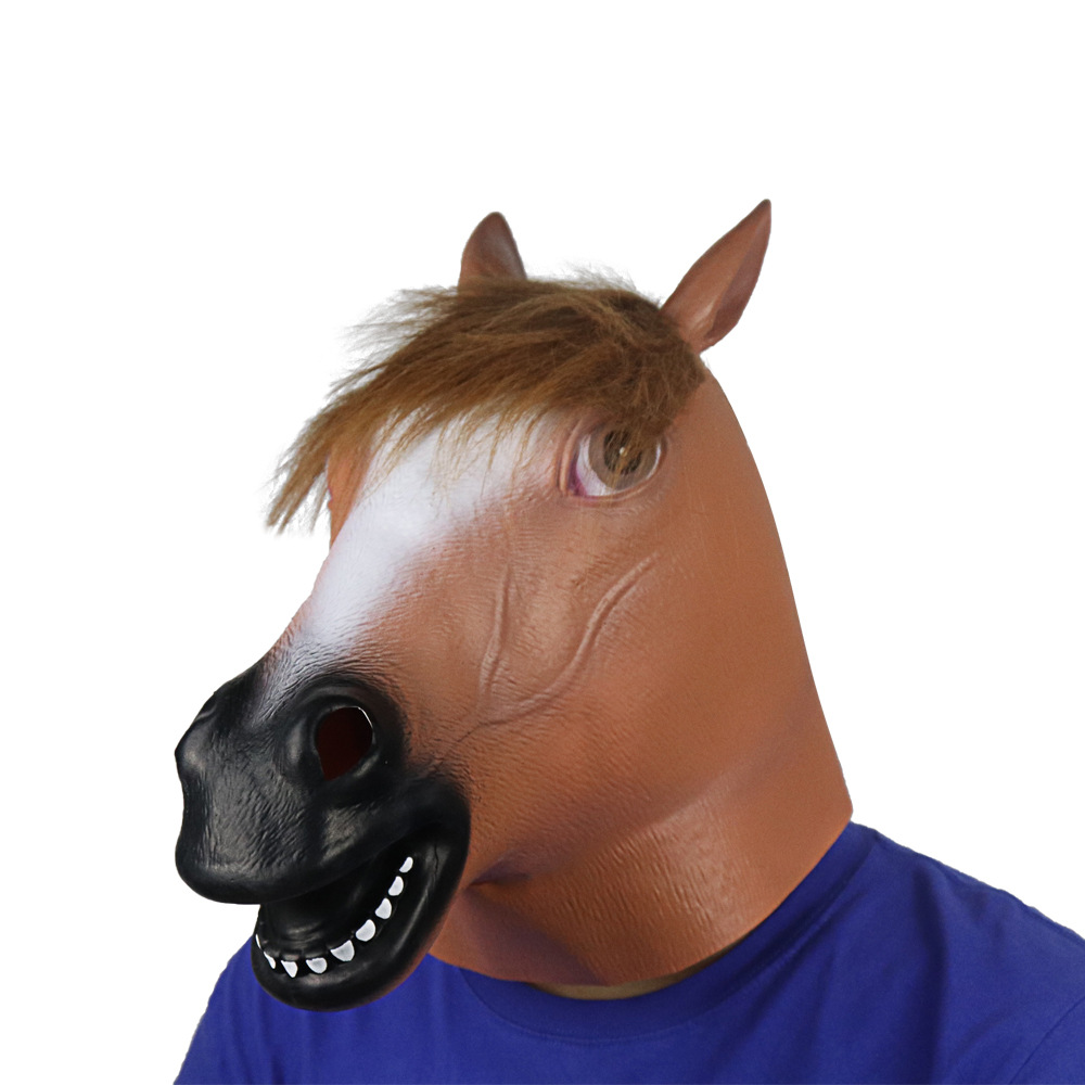 马头面具 动物头套 江南style犬马君 万圣节棕马面具乳胶面具批发