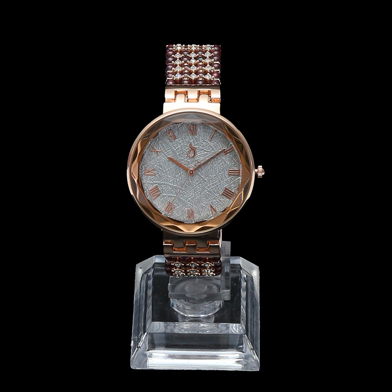 厂家直销女式创意高档碧玺手表时尚防水玫瑰金色腕表批发一件代发