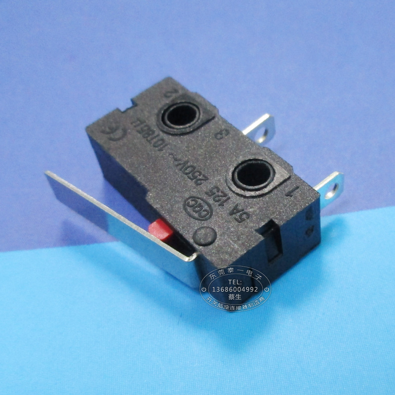 美容电器小型电路开关 按下通电两脚带柄耐温微动开关kw12-b常开