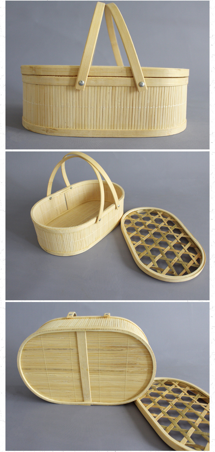 纯手工制作白色小杨梅竹篮水果包装竹篮子手提编织鸡蛋篮子批发