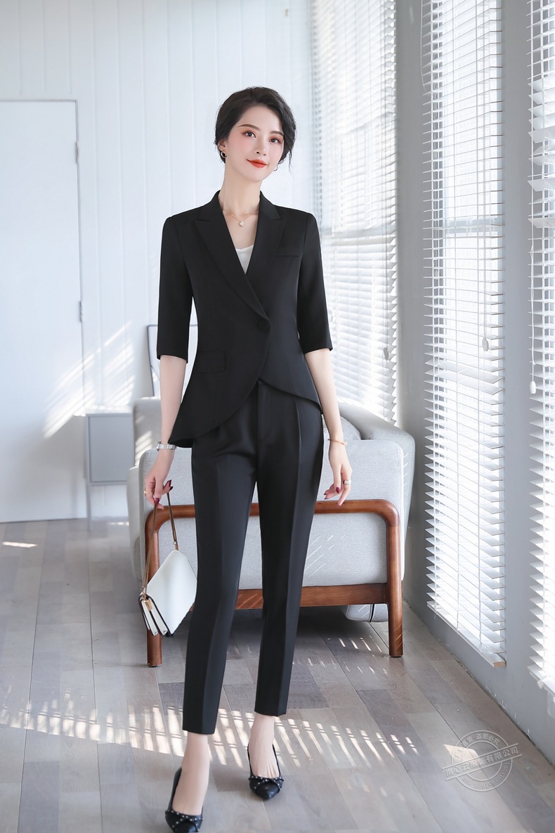 上衣前台职业装金融女小西装套装酒店工作服工装商务面试正装外套