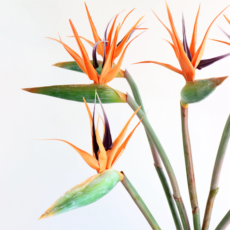 单支pu天堂鸟假花盆栽植物仿真鹤望兰新中式仿真花装饰套装瓶花