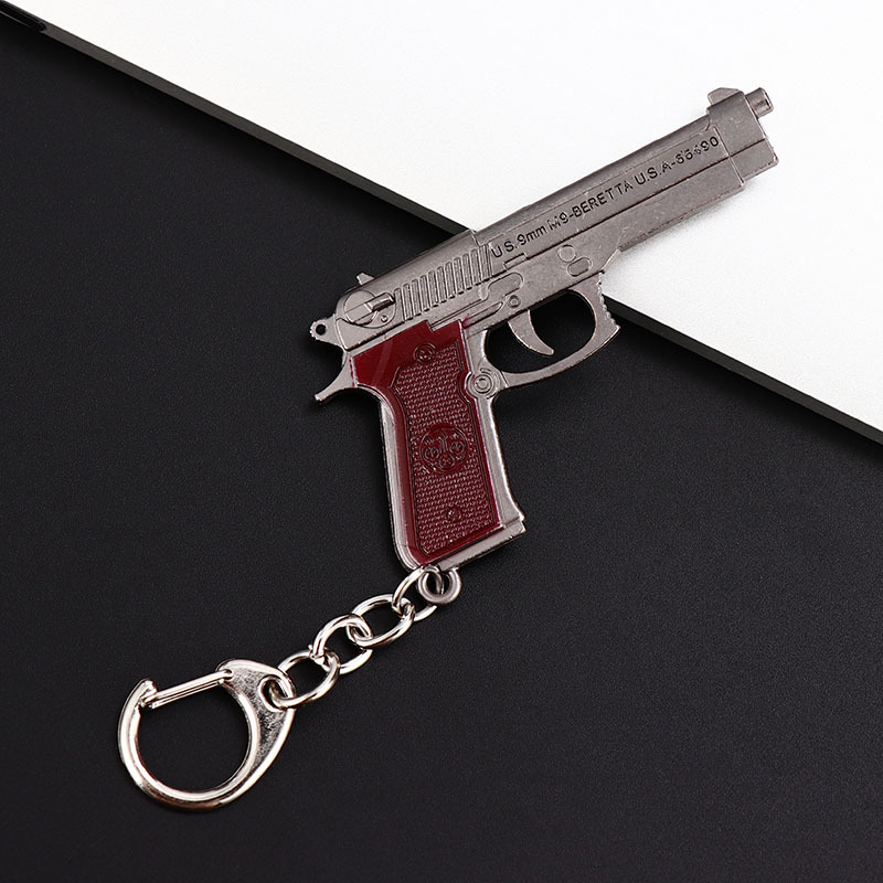 【标顺】绝地求生吃鸡游戏周边钥匙扣p92左轮枪武器模型网咖赠品
