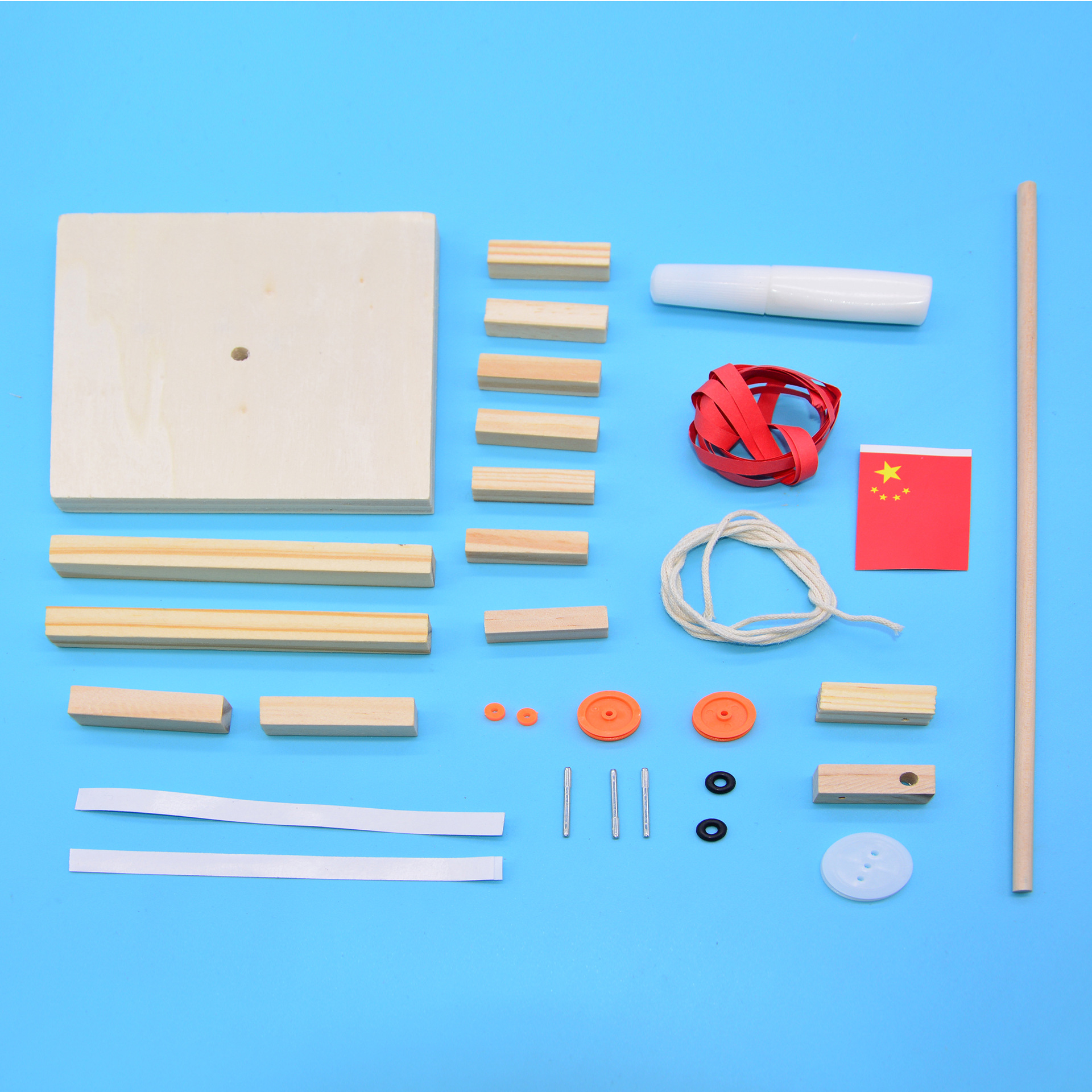国旗升降台 科学实验科技小制作手工diy材料包中小学科学玩具益智