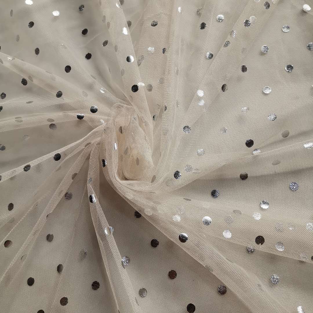 8公分圆点烫银 小清新纱裙面料 颜色现货