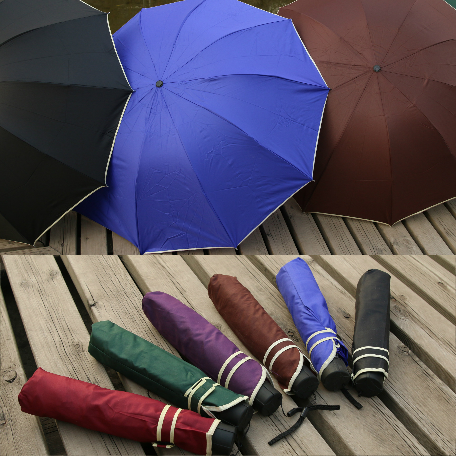 现货印字定制高档折叠雨伞彩四折伞定制logo10片碰击布广告伞定