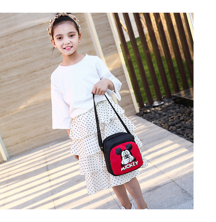 可爱米老鼠印花休闲时尚亲子包儿童斜跨包百搭单肩包批发