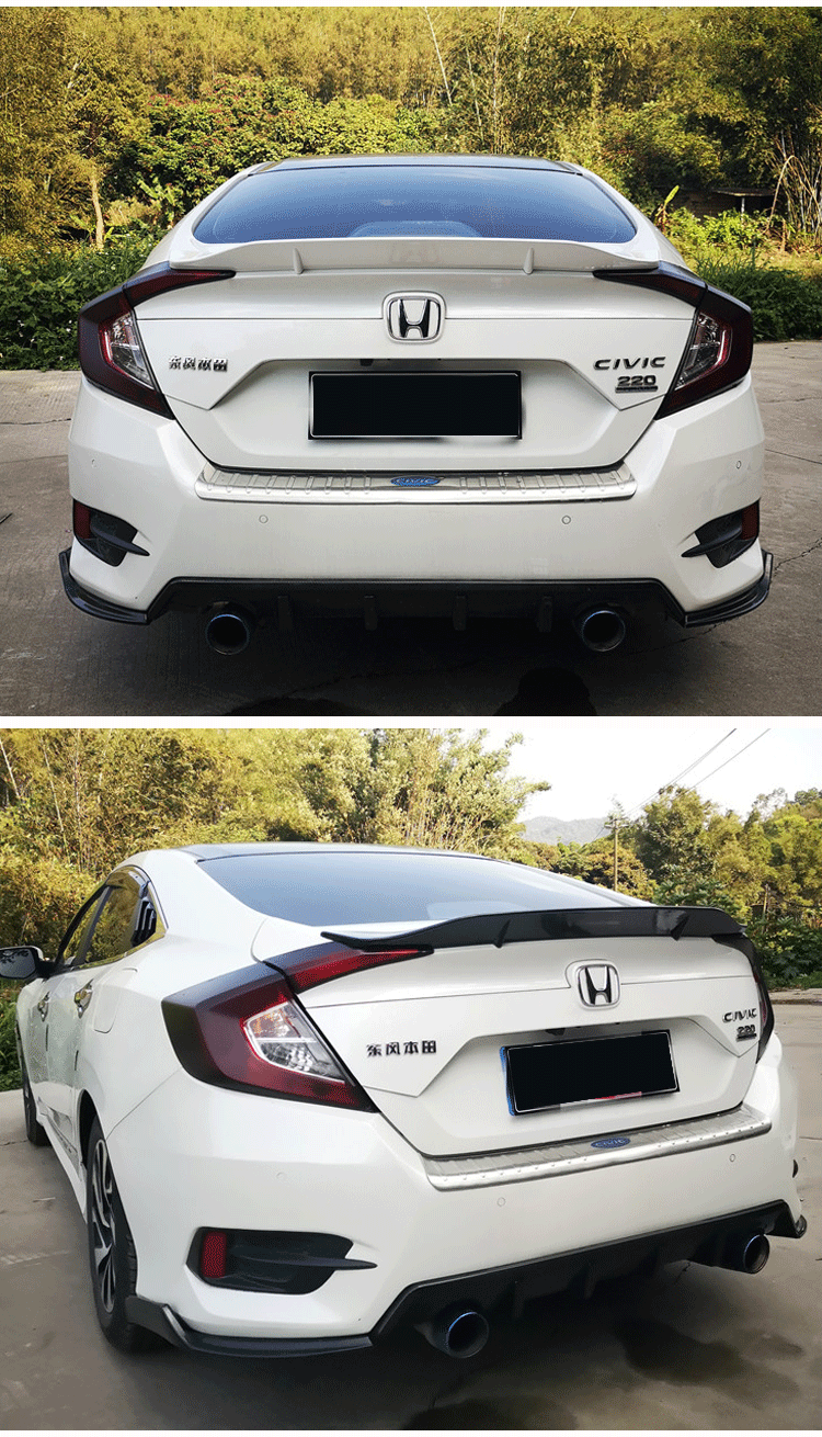 适用于十代思域尾翼 新本田改装碳纤维尾翼免打孔压尾翼汽车尾翼