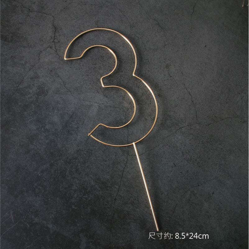 工厂现货生日蛋糕插件搭铁艺数字生日蛋糕插牌 烘焙蛋糕装饰摆件