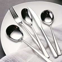 沙朵 新纪元刀叉勺套装304不锈钢加厚酒店餐具镜光甜品叉勺咖啡勺