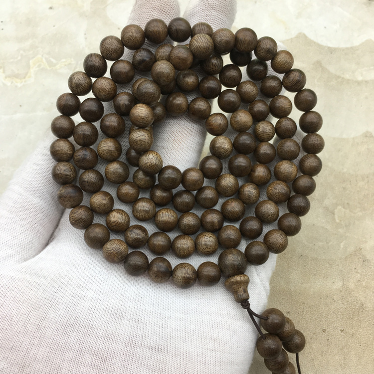 加里曼丹沉香手链佛珠木质念珠手串108颗佛珠木质工艺品