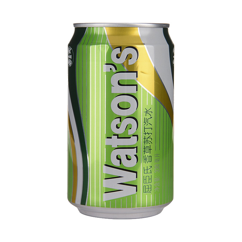 听装屈臣氏苏打水汤力水干姜水香草苏打330mlx24听调酒用批发