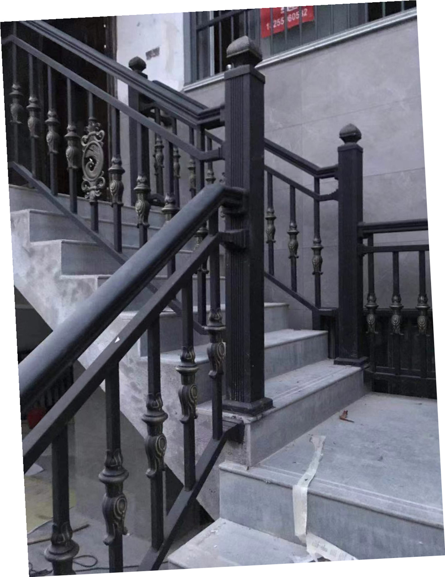 厂家直销小区别墅楼梯扶手 家用室内铝合金铸铝雕花楼梯围栏定制