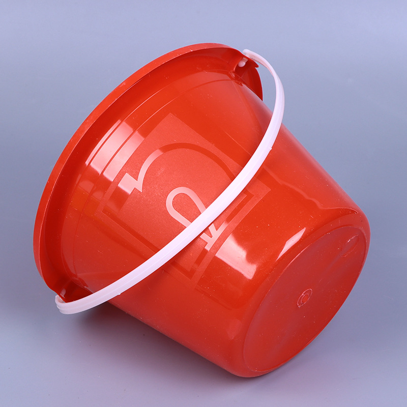 红色无盖塑料桶 手提涂料塑料小油漆桶 沙滩桶小号家用手提小桶