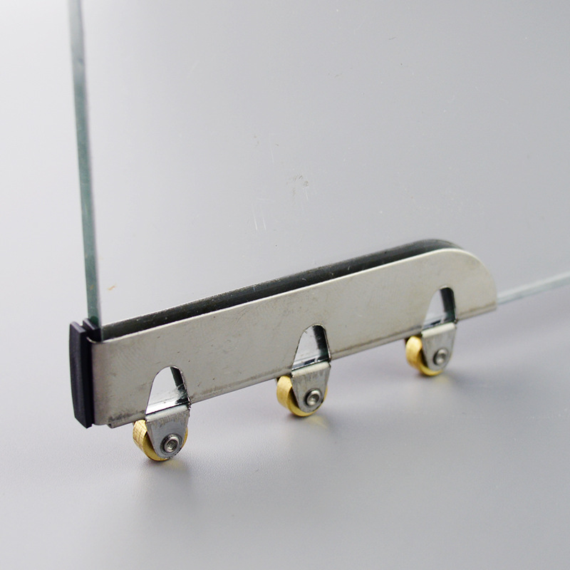 4个装 5mm玻璃用橱柜玻璃门滑轮 柜子书柜推拉移门轮子柜台滚轮