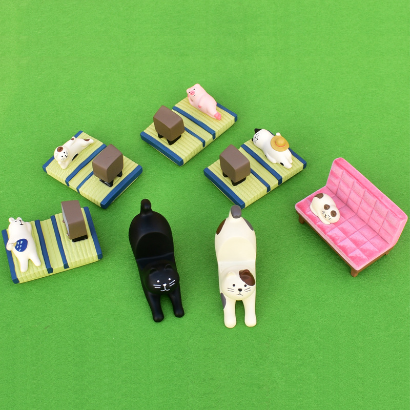 日式zakka杂货树脂旅猫动物创意摆件个性手机座懒人手机支架桌面