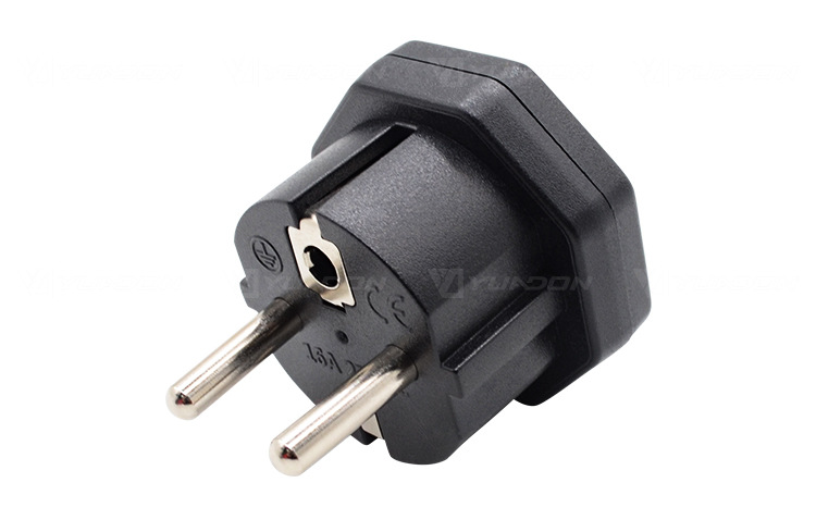 跨境供应新品美标转欧标转换插头美式转欧式德式法式电源插头批发