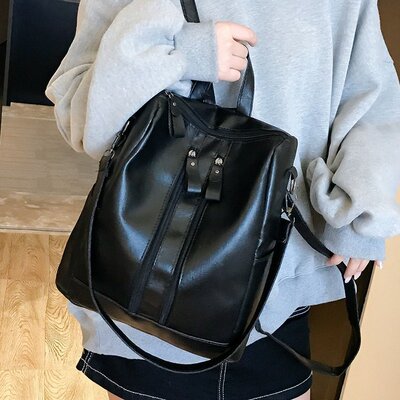 2018新款女士双肩包 两用背包韩版双肩包学生百搭pu女包跨境箱包
