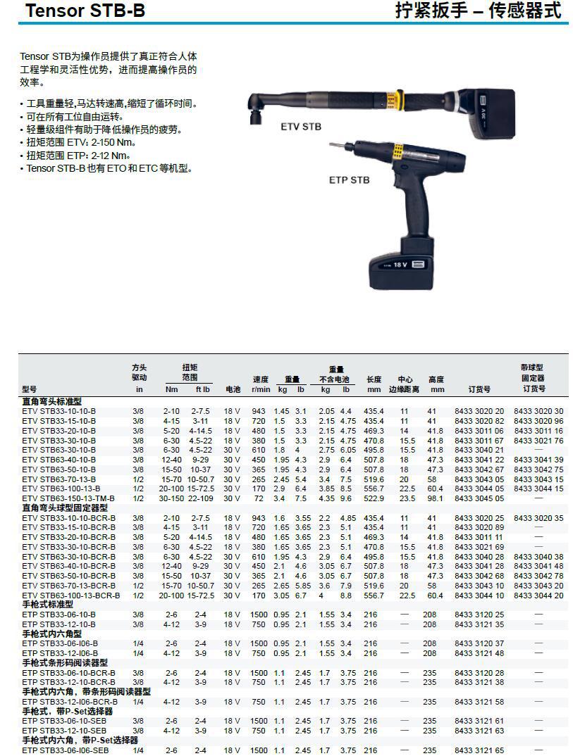 充电式扳手 电池 定扭 阿特拉斯 atlas copco etv stb33-20-10-b