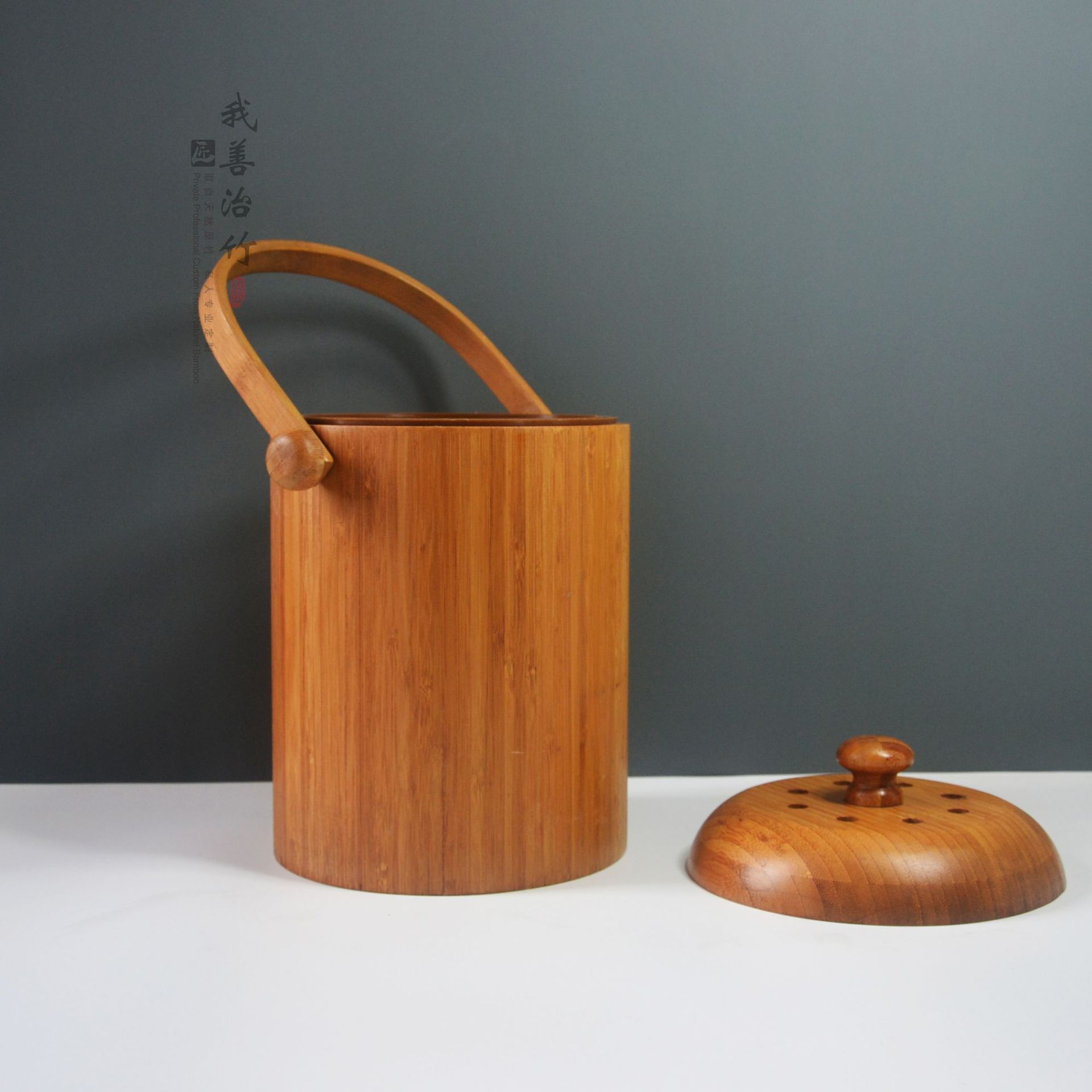 厂家直供竹子垃圾桶竹制收纳桶竹质垃圾桶外贸欧式定制垃圾桶