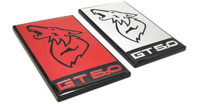 0中网标 狼头车标金属两用款车贴标