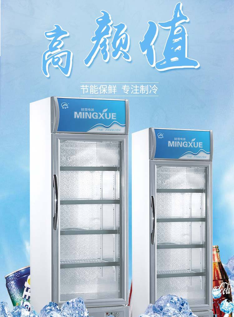 铭雪208升单门饮料柜冰箱商用冷柜立式冷藏展示柜保鲜柜啤酒冷柜