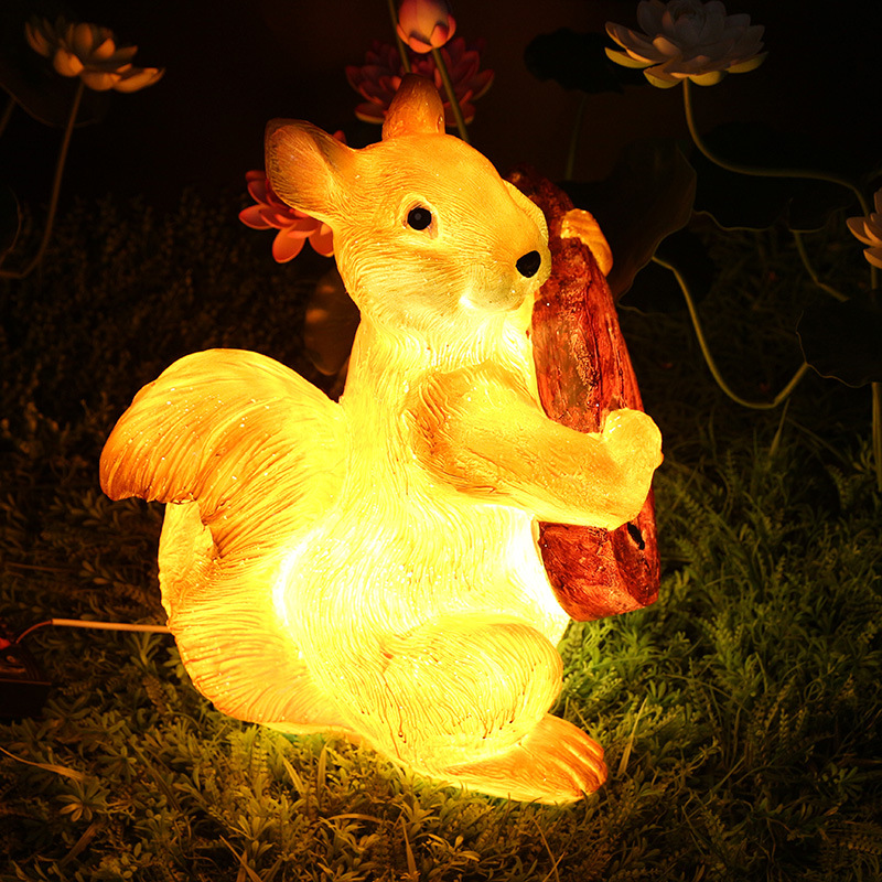 led动物造型灯树脂透光松鼠灯户外别墅园林景区庭院装饰景观装饰