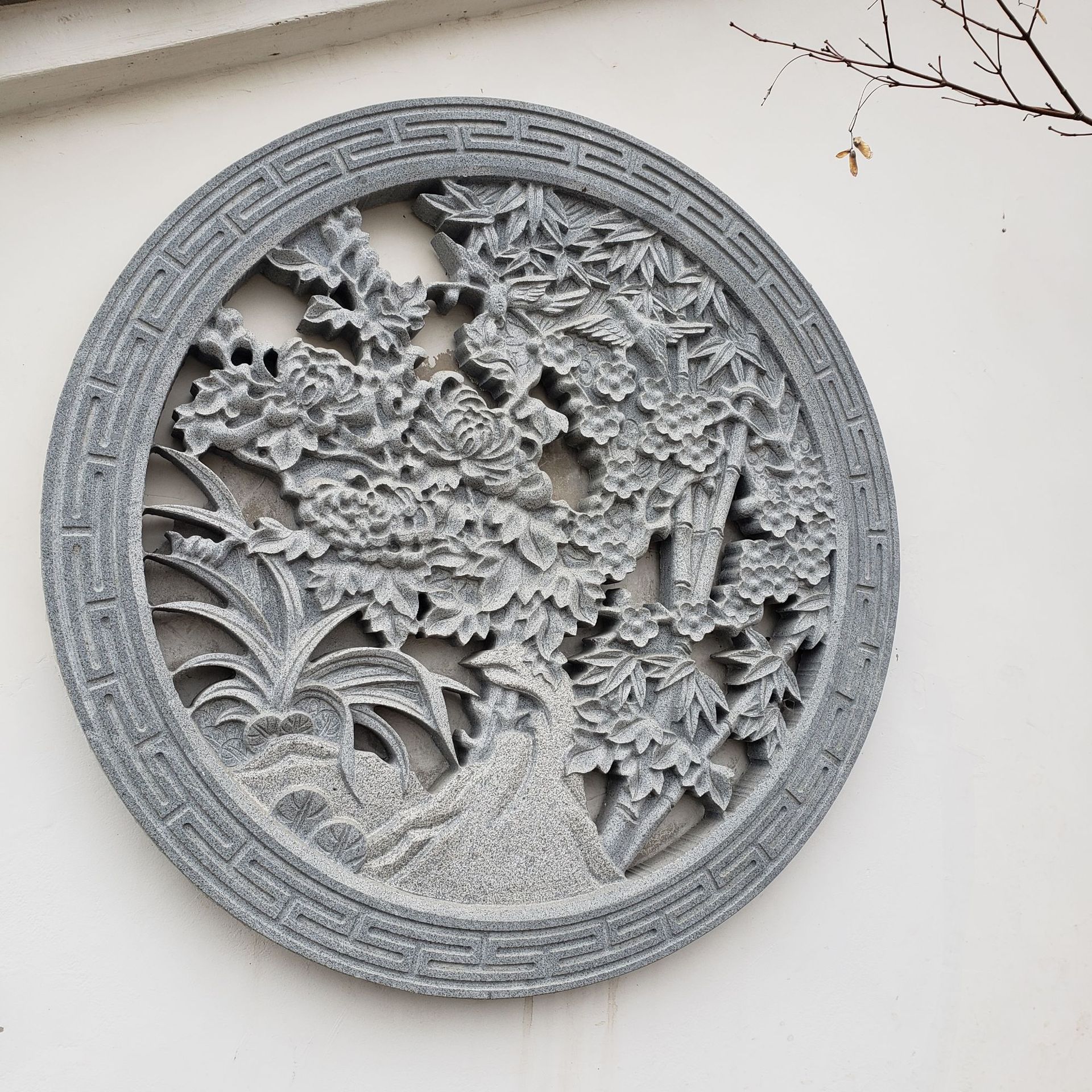 石雕窗花 水泥窗花 古建浮雕挂件 现代酒店别墅装修透雕镂空花窗