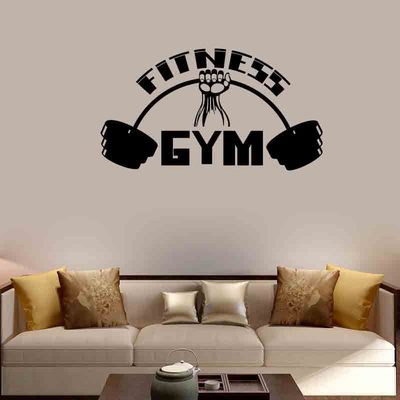 8102厂家批发个性创意新款英文举重运动可移除环保装饰背景墙贴画