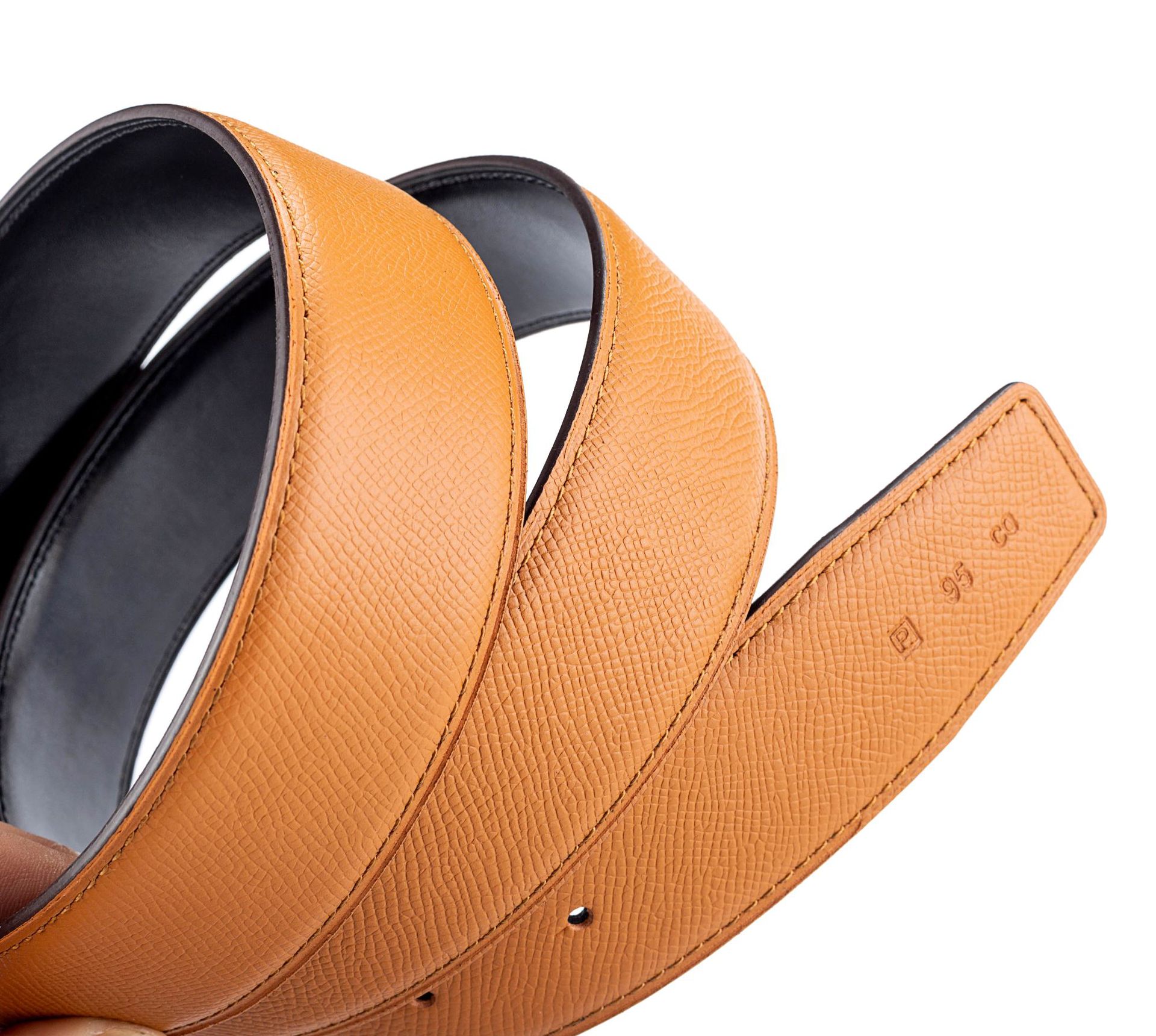 男士真皮腰带 高端品质 原版togo皮手掌纹进口头层牛皮圆孔皮带身