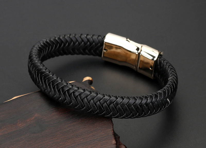 新款皮革锌合金手链,欧美时尚达人,朋克饰品手链速卖通手链