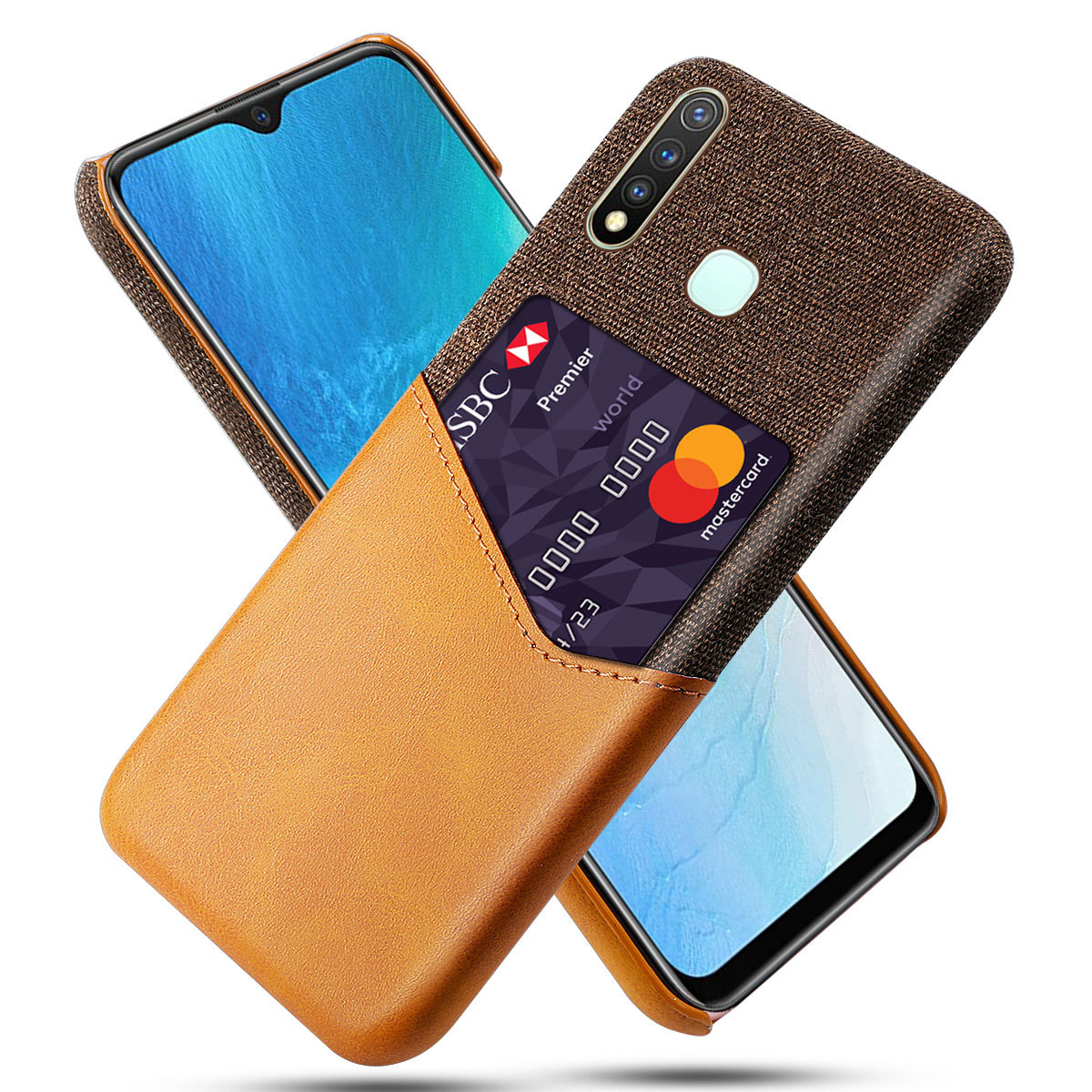vivo u3手机壳 手机皮套 单插卡布纹适用vivo y19防摔手机保护套