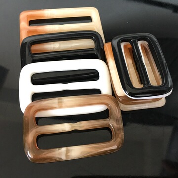 高档树脂方形腰扣 白色树脂三档扣调节日子扣女士风衣装饰日字扣