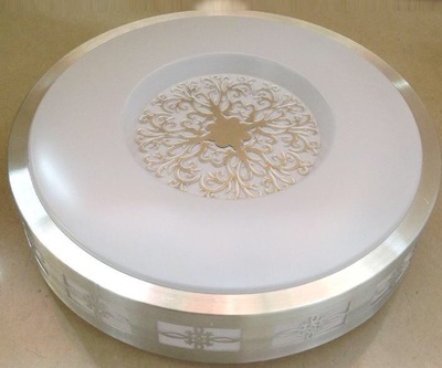 吸顶灯灯罩_简约高边铝客厅灯圆形led卧室灯具灯罩灯壳全白工程款