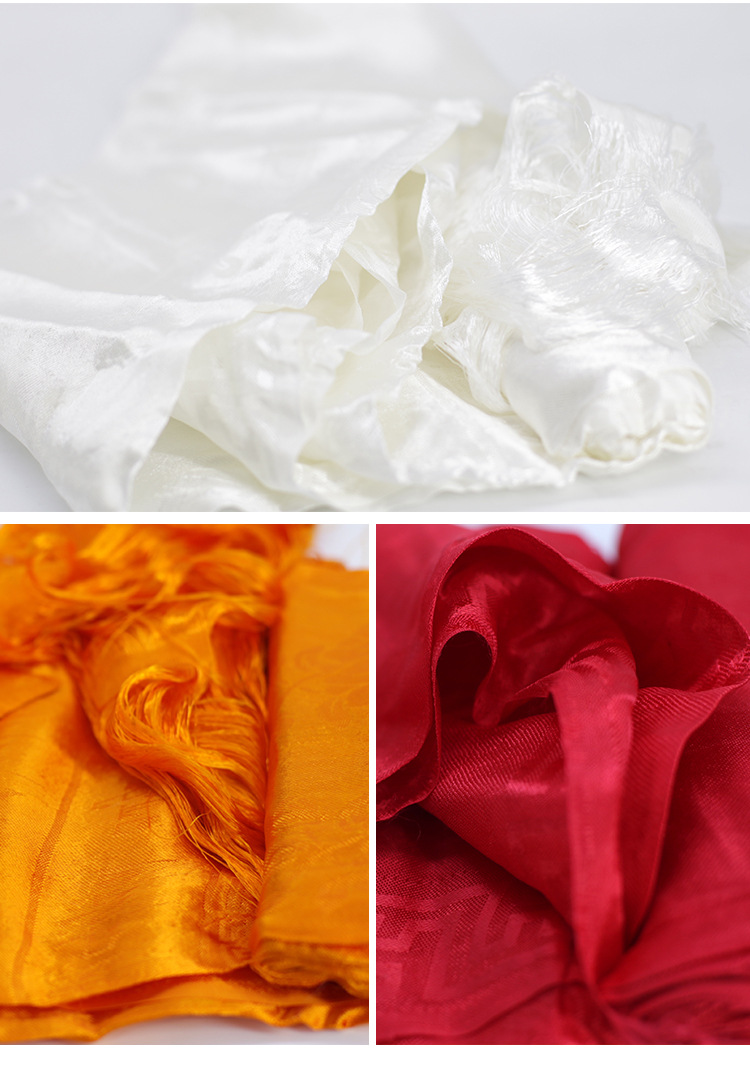 精品真丝哈达藏族饰品吉祥哈达藏传佛具用品批发七色300*60厘米