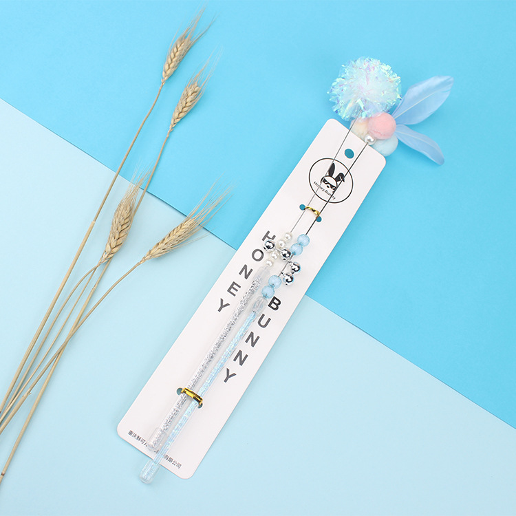 响纸两件套批发逗猫棒球小毛球羽毛猫咪玩具厂家批发