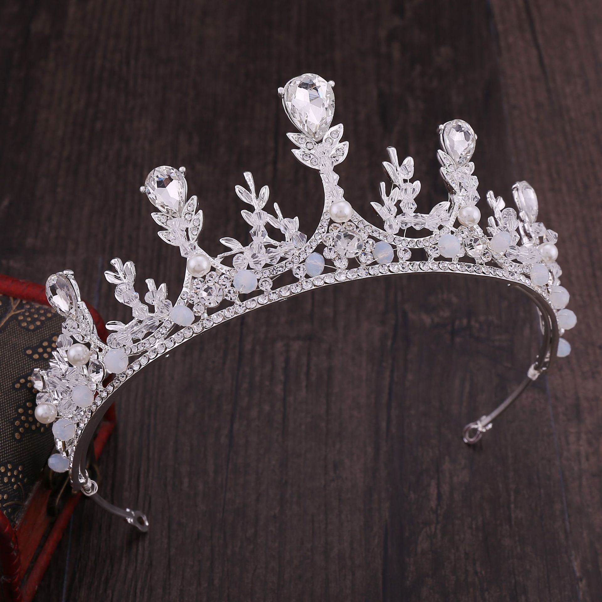 经典款头饰王冠 吉祥麦穗手工新娘皇冠 韩式精致水钻镶钻皇冠发箍