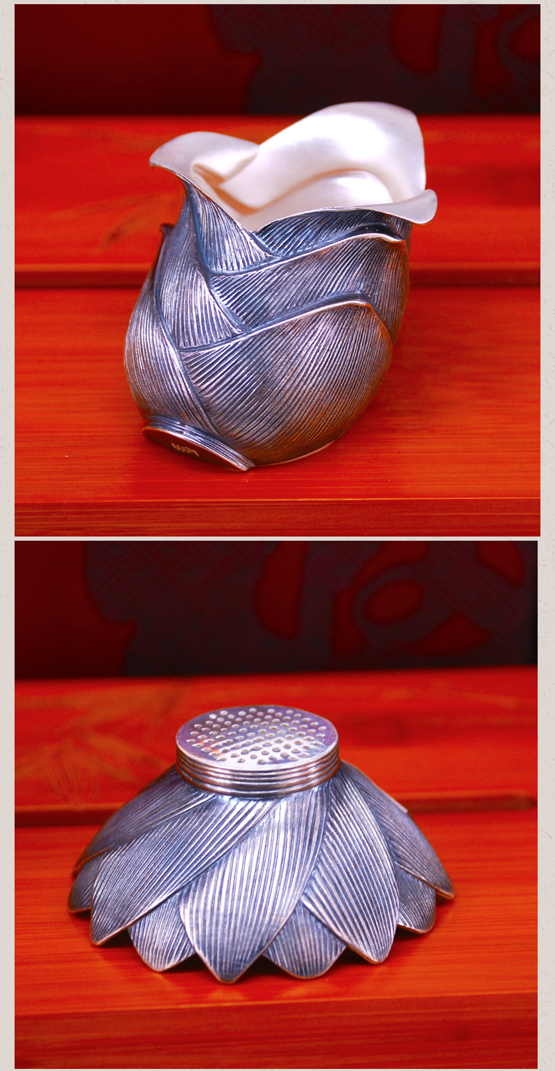 万洋恒石足银999纯银公道杯春笋三件套 厂家订制茶具来图来样定制