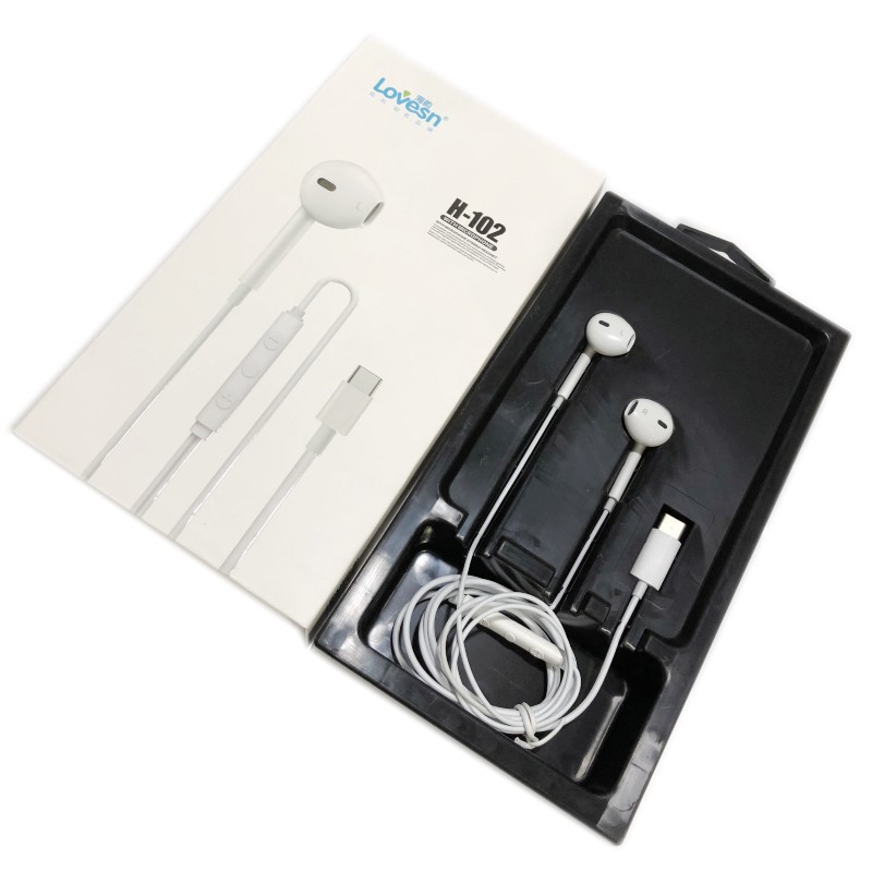 海韵h102耳机适用华为p20pro耳机typec手机入耳式p30mate20乐视